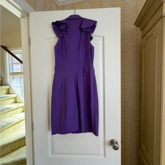 RED Valentino Purple Ruffled Button-Front Dress size 2 - Picture 2 of 3